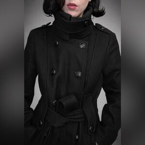 🖤 Calvin Klein Black funnel neck Trench Coat